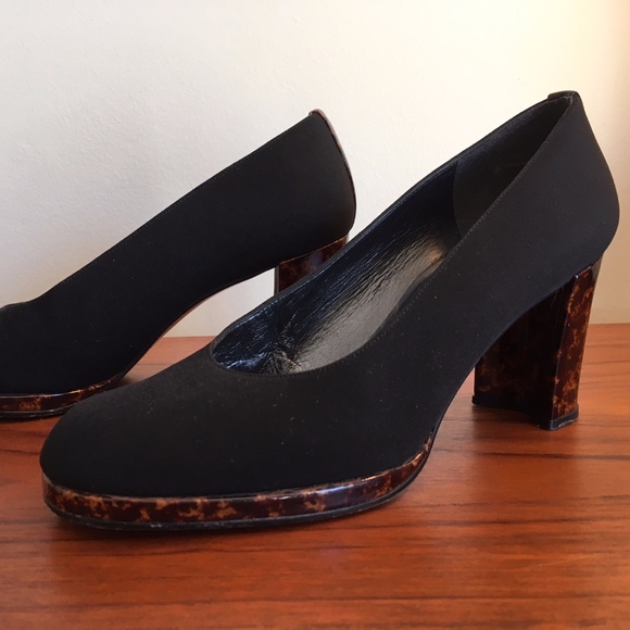 Stuart Weitzman Vintage Tortoise Block Heels - Picture 3 of 4